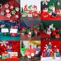 Christmas Gifts Box Candy Bags Apple Biscuit Christmas Gift Packaging Boxes Kid Xmas Packing Boxed XD24862