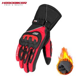 Unisex Waterproof Motorcycle Gloves Windproof Moto Warm Thermal Men's Full Fingers Anti-Slip Touch Screen Palm Protection H1022