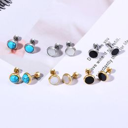 Stud Fashion Trendy Shell Earrings For Women Girl Gold Silver Colour Tone Stainless Steel Ear Simple Classic Jewellery