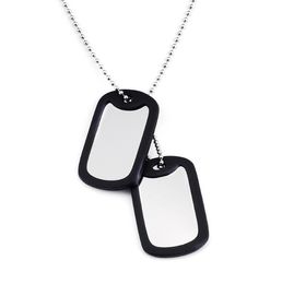 2021 new 100sets/lot Aluminum Military Dog Tag With Rubber Silencer and 60cm Bead Chain Army Men Pendants