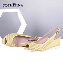SOPHITINA Roman Sandals Fashion Commute Wedges Platform Design Sexy Peep toe Sandals Breathable Summer Office Shoes Women SC683 210513
