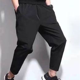 Mens Sweatpants Fast-drying Men Loose New Thin Straight Ankle-length Pants Ice Silk Casual Streetwear Harem Pants Korean X0723