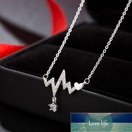 Fashion Electrocardiogram Chain Necklaces For Women Heartbeat Pendant Necklaces Stainless Steel Jewellery Female Lover Gift Factory price expert design Quality
