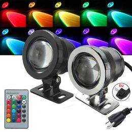 20W 900LM RGB Led Underwater Light Waterproof IP65 Fountain Pool Ponds Aquarium Tank Lamp 16 Colour with Remote controller Spot Lights