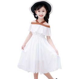Girl Dress est Summer Dresses For Patchwork Kids Casual Style Costume 6 8 10 12 14 210528