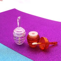 5ml Clear Amber Honey Lip Gloss Empty Tube Cosmetic Plastic Lipgloss Packaging Containergood qty