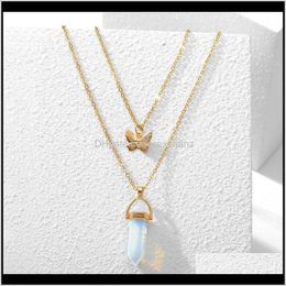 Necklaces Crystal Stone Gold Chains Butterfly Pendant Multi Layer Necklace Chokers Women Fashion Jewelry Will And Sandy Ywj5P Jvrwu