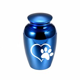 Funeral keepsake urn pendant cremation urn for pet ashes heart-shaped dog paw print ashes jar to store a small amount of hair or ashes memento