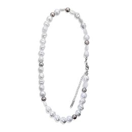-Baroque Style Retro Collier de perles en forme irrégulière pour hommes et femmes Chaîne de clavicule sauvage Hip-hop Chokr