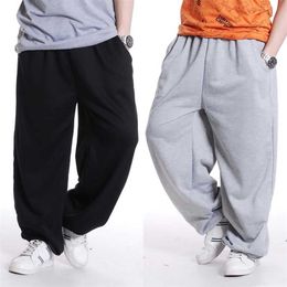 Fashion Hip Hop Streetwear Harem Pants Men Sweatpants Loose Baggy Joggers Track Pants Cotton Casual Trousers Male Clothes 211201