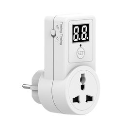 Timers Energy Saving Digital Countdown Timer Switch Telephone Battery Vehicle Charging Electronic Socket EU Plug For Home