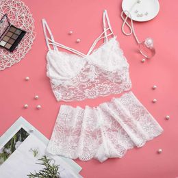 2pcs Sleepwear Babydoll Sexy Lace Lingerie Set Open Bra Panties Erotic Baby Doll Women Sexy Costumes Underwear Pajamas Suit Q0706