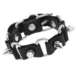 Skeleton Skull Bracelets Rock Leather Belt Buckle for Women Men Unisex Punk Gothic Charm Bracelets & Bangles Jewelry gift