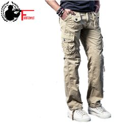 Men Military Overalls Long Trousers Plus Size 29-40 High Quality Cotton Men's Army Pants Multi-Pockets Cargo Pants 210518