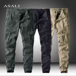 Men's Cargo Pants Spring and Autumn Casual Multi Pockets Military Baggy Tactical Pants Men Outwear Army Joggers Cotton Slacks H1223