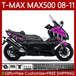 Body Kit For YAMAHA TMAX MAX 500 Rose black XP500 MAX-500 T 2008-2011 Bodywork 107No.134 TMAX-500 TMAX500 T-MAX500 2008 2009 2010 2011 MAX500 08 09 10 11 OEM Fairing