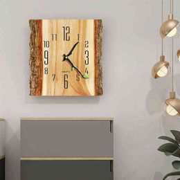 Nordic Creative Decorated Wall Clock For Living Room Modern Silent Quartz Wood Tree Pattern Home Decor H1230