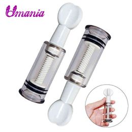 Nxy Adult Toys 2pcs Game Breast Nipple Sucker Clitoris Massager Female Clamps Pump Enlarger Vibrating Sex for Women 1207