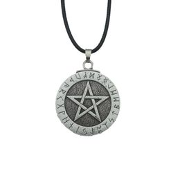 Pendant Necklaces Viking Rune Pentagram Necklace Wiccan Pagan Norse Runic Elder Futhark Jewelry