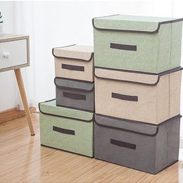 Bedroom Storage Box Clothes StorageBox with Lid Cosmetic Organizer StorageBoxes Foldable Debris Portable Dust-proof containerBox FHL60-WLL