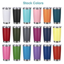 20oz Wine Mugs Powder Coated Coffee Beer Glass Water Bottle 2 Layer Vacuum Insulated Tumblers with Lid fy4412