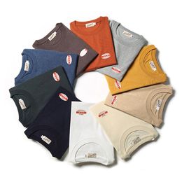 Non Stock 260g US Cotton Ringspun Tube T-Shirt Men's Crew Neck Fashion Plain T-Shirts Summer Casual Basic Tee 210722