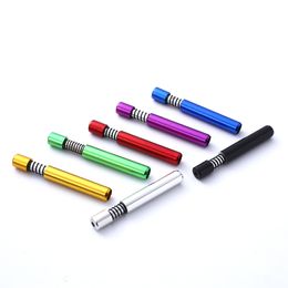 Portable Metal Smoking Pipes 8MM Spring Aluminum Herb Tobacco Pipe Cigarette Holder