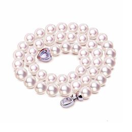 8-9mm White Pearl Necklaces For Women 925 Sterling Silver Round Natural Freshwater Pearl Choker Jewellery Gift