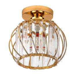 Creative Simple Nordic Corridor Porch Crystal Living Room Bedroom Study Small Ceiling Lamp Lights