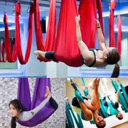 New Elastic Aerial Flying Anti-gravity Yoga Hammock Swing Belts For Yoga Training Body Building Fitness Equipment 2.8m *1m H1026