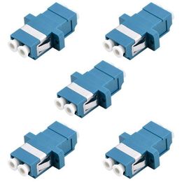 -Компьютерные кабели разъемы LC Волоконно-оптический адаптер - к дуплексу Синльмодный муфт 5 упаковывает синий
