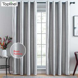 Top Finel Modern Luxury Embossing Window Curtains Shades Blackout Curtains for Living Room Bedroom Night Curtain Fabric Drapery 210712