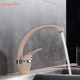 Kitchen Faucet Single Handle 360 Rotation Swivel Spout Deck Mounted Cold And Sink Kitchen Water Sink Mixer Tap Faucets 211108