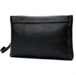 Fashion Design handbags men's genuine leather clutch wallets large-capacity Korean business envelope bag cowhide clutches wholesale 9849