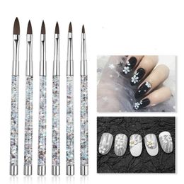 European and USA Fashion Nail Art Brush Crystal Glister 6 Pcs Set Nail Manicure Drawing Pen