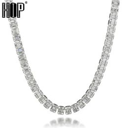 9mm Tennis Chain Iced Out Bling 1 Row AAA+ Cubic Zircon Necklace For Men Women Gold Color Plated Hip hop Charms Jewelry X0509