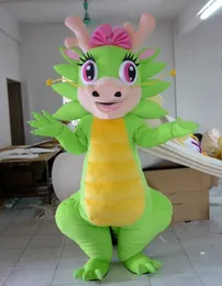 Mascot CostumesCustom-made Dragon Mascot Costume Short Plush Cartoon Dragon Costume Festival Performance Costume Headgear and Outfit