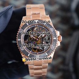 Designer Watches R Refit Edition Pirlo Project Carbon Fibre Bezel Skeleton Dial Automatic 116610 Mens Watch Rose Gold Bracelet HWRX discount