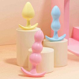 Nxy Sex Anal Toys Arts Feeler 7cm 9cm 11cm Jelly Plug Masturbation Toy Pluggable Beads Toys for Man Woman Homosexual 1220