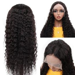 180% 360 Water Wave Lace Front Human Hair Curly Loose Deep Straight Lace Frontal Wig Human Hair Natural Colour for Women seamless natural