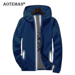 7XL Summer Men Jackets Quick Dry Skin Coats Male Hooded Ultra-Light Windbreaker Zipper Waterproof Windproof Men Thin Coat LM399 211013