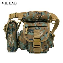 Vilead 900D Camouflage Nylon Outdoor Hiking Leg Tactical Bag Multi-functional Camping Cycling Waist Men Travel Sports Bags