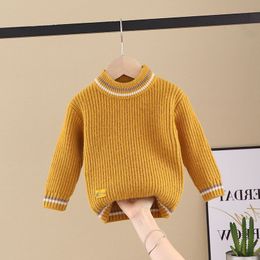 PHILOLOGY pure Colour fall winter boy girl kid thick crew neck shirts solid long sleeve pullover sweater LJ201130 84 Z2