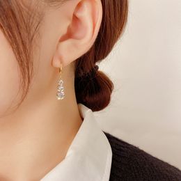 Korean Style Simple Zircon Earrings Delicate 2021 New Fashion Jewelry bijoux Birthday Christmas Gifts