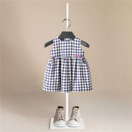 Kids Lovely Plaid Cotton Summer Dress for Princess Girls Party and Wedding Cotton Brand Toddler Dress Sleeveless Baby Clothes Q0716