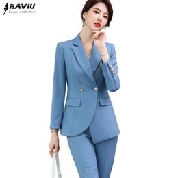 Naviu Arrival Fashion High Quality Pant Suit Women Clothing Formal Office Wear Two Pieces Set 210604