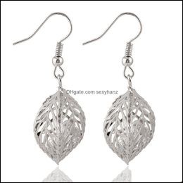 & Fashion Jewellery Hollow Double Sided Leaves Dangle Chandelier Earrings For Women Ladies Wedding Earring Drop Delivery 2021 Zmgnr