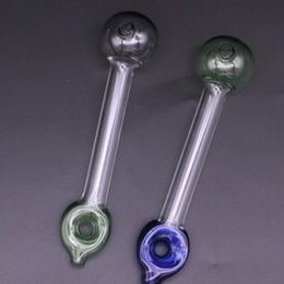 Cigarette Tube Handcraft Pyrex Glass Oil Burner Pipe Small Smoking Hand Pipes with big circle nice tubes