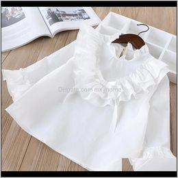 Shirts Clothing Baby Kids Maternity Drop Delivery 2021 Retail Summer Girls Shirt Ruffles Solid Blouses Baby Girl Clothes Children Full Sleeve