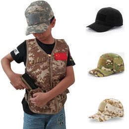 Children Camping Training Camouflage Sniper Baseball Cap Hunting Kids Boy Girl Army Tactical Military Caps Combat Accessories Outdoor Hats